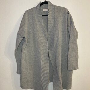 Gap Cotton Chunky Knit Open Ribbed Collar Cardigan M/L